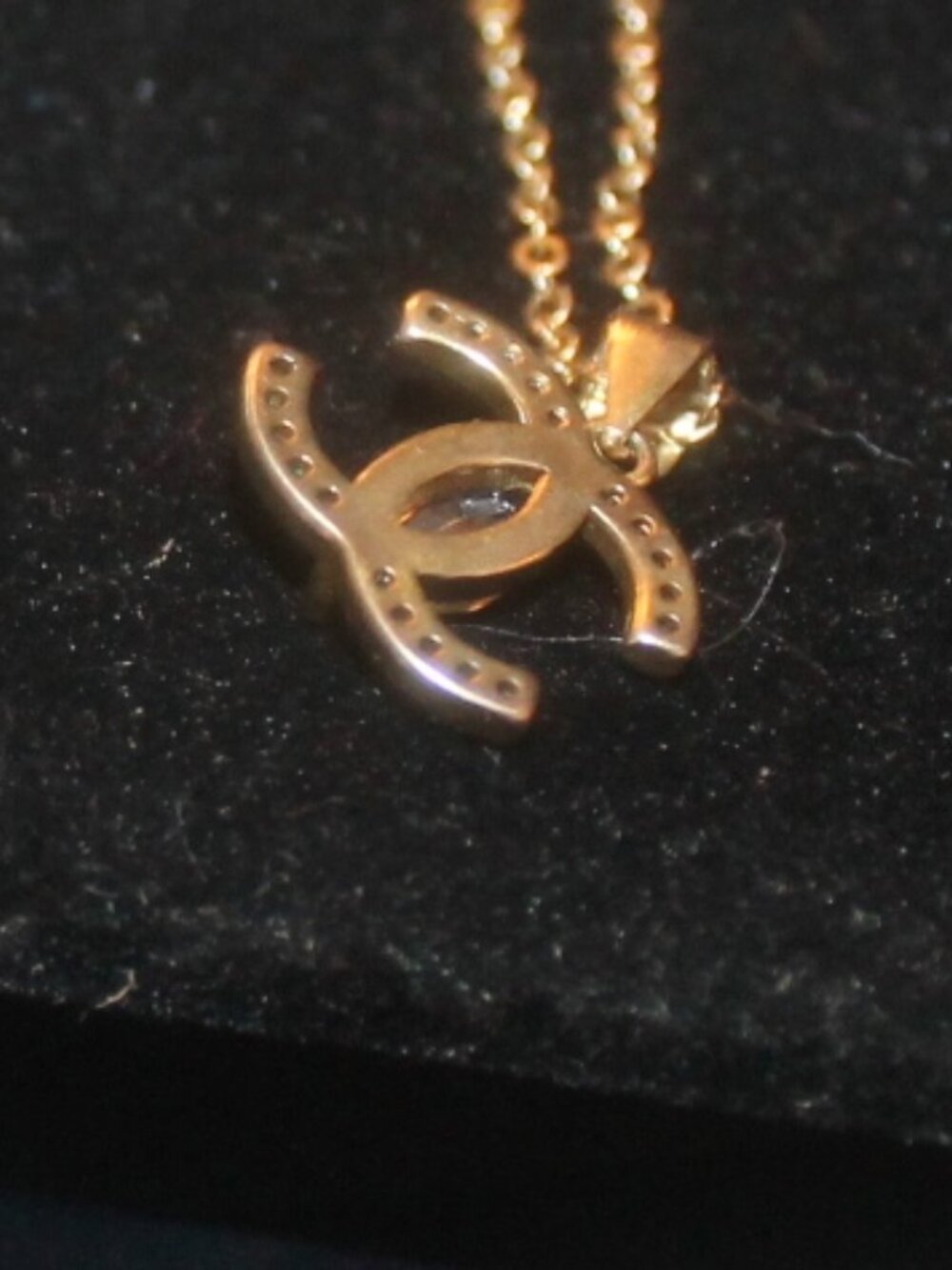14K over 925 Interlocking CC w CZ and Marquis stone Sparkles more in person - Picture 1 of 4